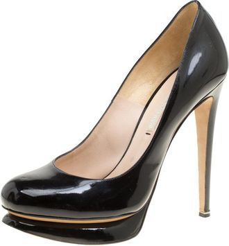 Nicholas Kirkwood Black Patent Platform Pumps