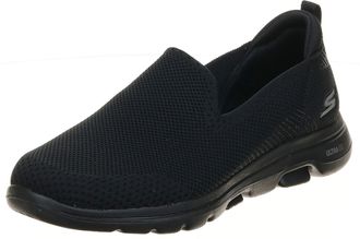Skechers Womens GO Walk 5 Slip On Trainers, Black Textile Trim, 9 UK