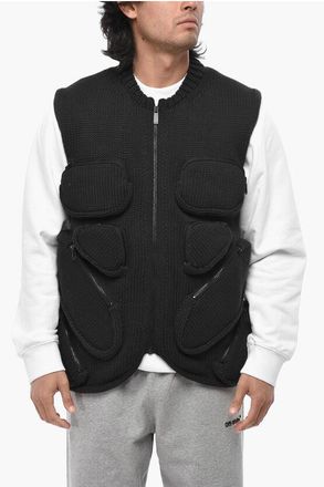 Off-white SEASONAL Zip-up Knit Vest MULTIPOCKETS size S