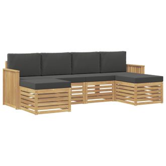vidaXL Conjunto De Sof&aacute;s De Exterior 6 Pcs Blanco Y Antracita Vidaxl