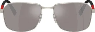 Prada Silver Mirror Square Mens Sunglasses PS A51S 18X80I 57