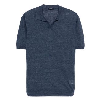 Barba Heren, Tops, Blauw, Maat: L Linnen