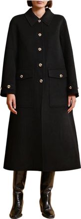 By Ti Mo Elegante Wollen Jas - Dames - Mantel - Zwart - M - Wol - Jassen