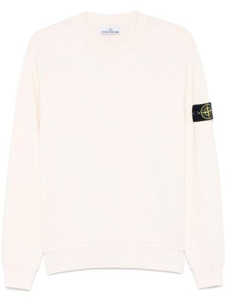 Stone Island Compass-badge sweater - men - Organic Cotton - S - Neutrals