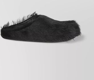 Marni faux fur round toe sandals