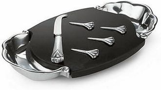 Lenox Butlers Pantry Cheese And Biscuit Server In Silver