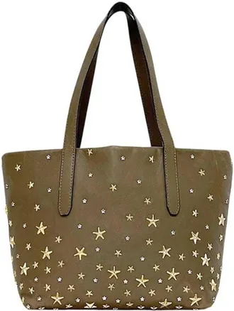 Jimmy Choo London Beige Leather Tote Bag (Pre-Owned)