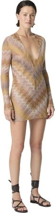 Missoni Long-sleeved Mini Dress In Ombre Lurex in Multicoloured at Nordstrom, Size 40 It