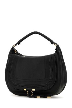 Chlo&eacute; Womens Black Leather Marcie Shoulder Bag Borse A Mano