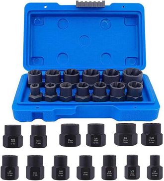 OEM Juego De 13 Extractores De Tuercas Y Tornillos De Impacto Acero Cromo-molibdeno F&aacute;cil Extracci&oacute;n De Tuercas, Tornillos Y Casquillos Oxidados Y Atascad