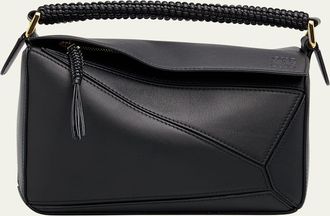 Loewe Puzzle Small Woven Top-Handle Bag in Leather