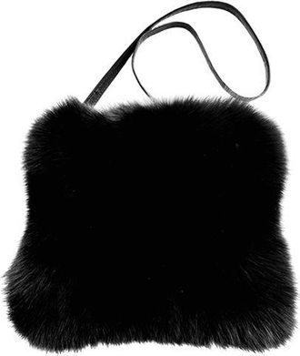 FurbySD black fox fur tote bag