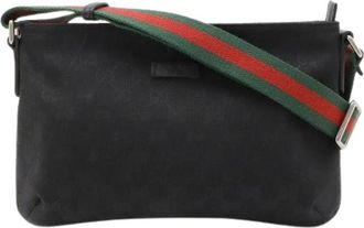 Gucci Pre-owned Cross Body Bags, female, Black, Size: ONE SIZE Pre-owned Canvas Cross Body Bag