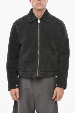 1989 STUDIO Suede Shearling Jacket with Embroidered Logo 1989 Studio