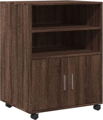 vidaXL Armario con ruedas madera ingeniería marrón roble 60x48x81 cm Vidaxl