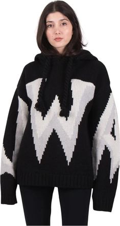 J.W.Anderson Comfortabele en Stijlvolle Hooded Sweatshirt - Dames - Hoodies - Zwart - 2XS - Hoodies & sweatvesten