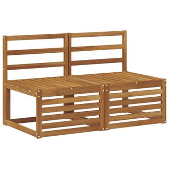vidaXL 2 Pieza Sof&aacute; Intermedio De Exterior Madera De Acacia S&oacute;lida Vidaxl
