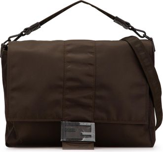 Fendi Pre-owned Womens Nylon Messenger Bag - Dark Brown Textile - One Size