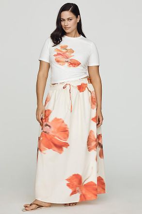 Never Fully Dressed Plus Cotton Floral Maxi Skirt