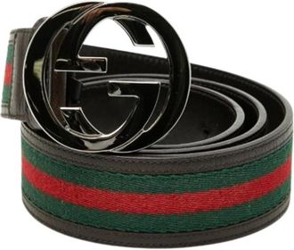 Gucci Pre-owned Belts, female, Brown, Size: ONE SIZE Pre-owned Canvas Belt