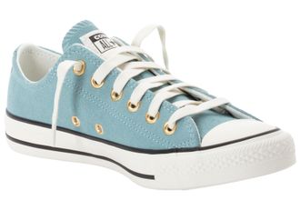Converse Sneaker CONVERSE CHUCK TAYLOR ALL STAR LEATHER, Damen, Gr. 37,5, vernal pool, egret, schwarz, Leder, Schuhe Sneaker
