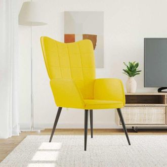 vidaXL Sedia Relax Giallo Senape in Tessuto - Vidaxl