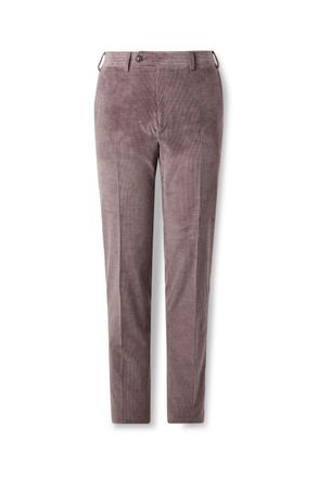 Canali Tapered Cotton-Blend Corduroy Trousers