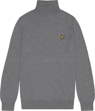 Lyle & Scott Katoenen Merino Coltrui - Heren - Coltruien - Grijs - XL - Katoen - Truien & Vesten