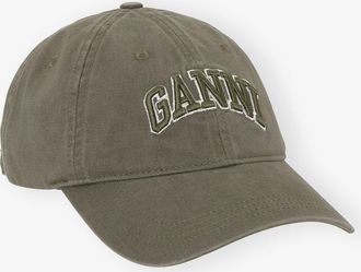 Ganni Green Canvas Cap