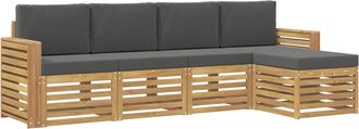 vidaXL Conjunto De Sof&aacute;s De Exterior 5 Uds. Blanco Y Antracita Vidaxl