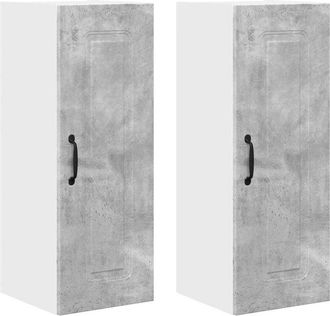 vidaXL Kitchen Wall Cabinet 2 pcs Concrete Grey 30 x 31 x 80 cm vidaXL