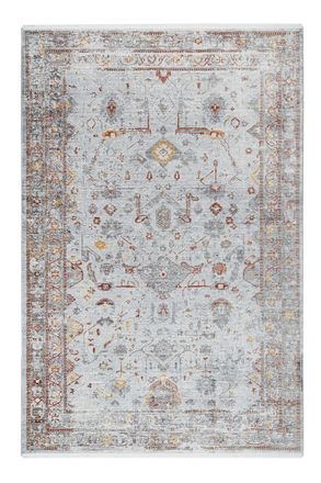Wecon Home Alfombra tejida vintage, beige multicolor, con flecos 290x240