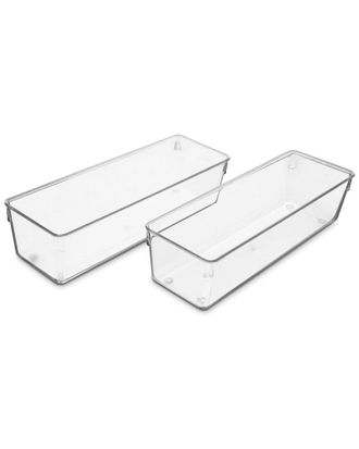 Sorbus 2Pc Clear Narrow Drawer Organizer Set