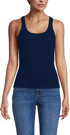 Lands End Micro Rib Go-To Layering Tank in Deep Sea Navy at Nordstrom, Size X-Small