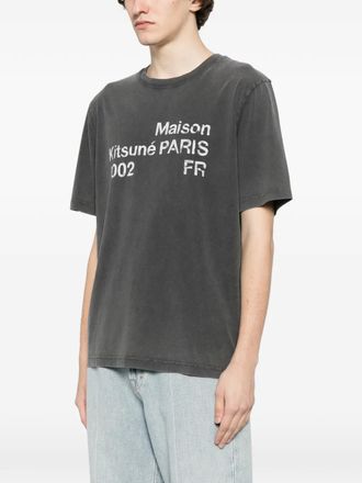 Maison Kitsun&eacute; 2002 faded T-shirt - Grijs