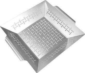 OEM Juego De Utensilios Para Barbacoa - Plancha Cuadrada De Acero Inoxidable Para Exteriores, 33,8 X 28,5 X 6,8 Cm. Accesorio Para Barbacoa