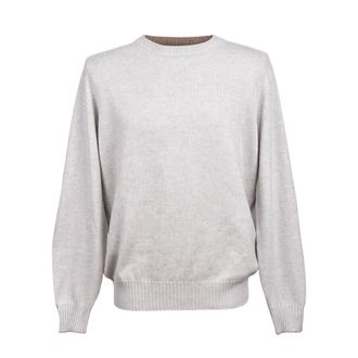 Brunello Cucinelli MenS Fog Cashmere Crew Neck Sweater, Size 46