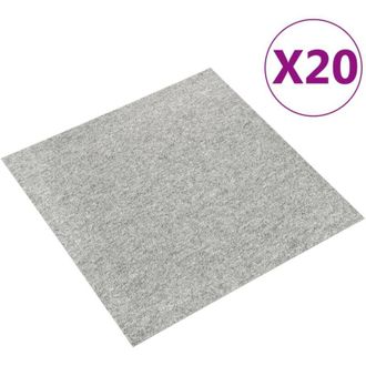 vidaXL Quadrotte di Moquette 20 pz 5 m&sup2; 50x50 cm Grigio Chiaro - Vidaxl