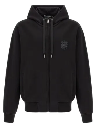 Dolce & Gabbana Black Embroidered Hoodie