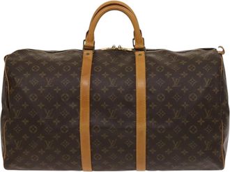 Louis Vuitton Keepall 55 Brown Canvas Travel Bag (Pre-Owned)