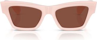 Oliver Peoples 52mm Jil Sander Edition Cat Eye Sunglasses in Milky Pink /Burgundy at Nordstrom