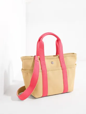 Talbots Coastal Classic Crossbody - Dark Natural/Bright Coral - 001 Talbots