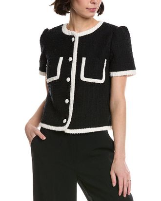 CeCe by Cynthia Steffe Cece Patch Pocket Contrast Binding Jacket