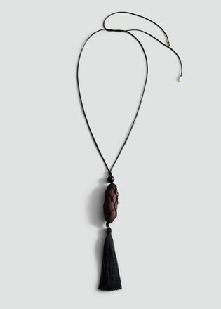 Mango Collana perline frange marrone - Donna - Taglia unica - MANGO