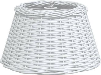 vidaXL Pantalla para lámpara de techo mimbre blanco Ø50x30 cm vidaXL