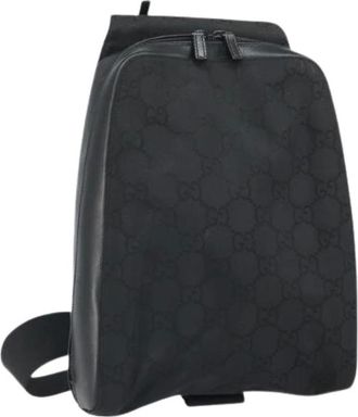 Gucci Pre-owned Backpacks, female, Black, Size: ONE SIZE Pre-owned Nylon Crossbody Bag