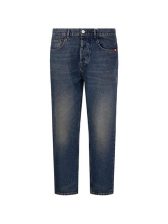 Amish Blue Washed Slim Fit Jeans