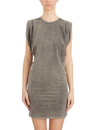 Dondup Womens Crew Neck Cotton Dress - Grey - Size Small