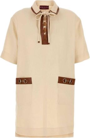 Gucci Sand linen mini dress