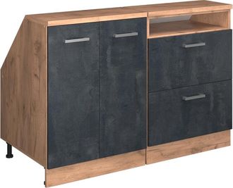 Vicco Conjunto De Armarios Para Techo Inclinado Rion, Hormig&oacute;n Negro, 120 Cm Lote De 2 Carcasas De Armario 60 Cm De Profundidad, Vicco